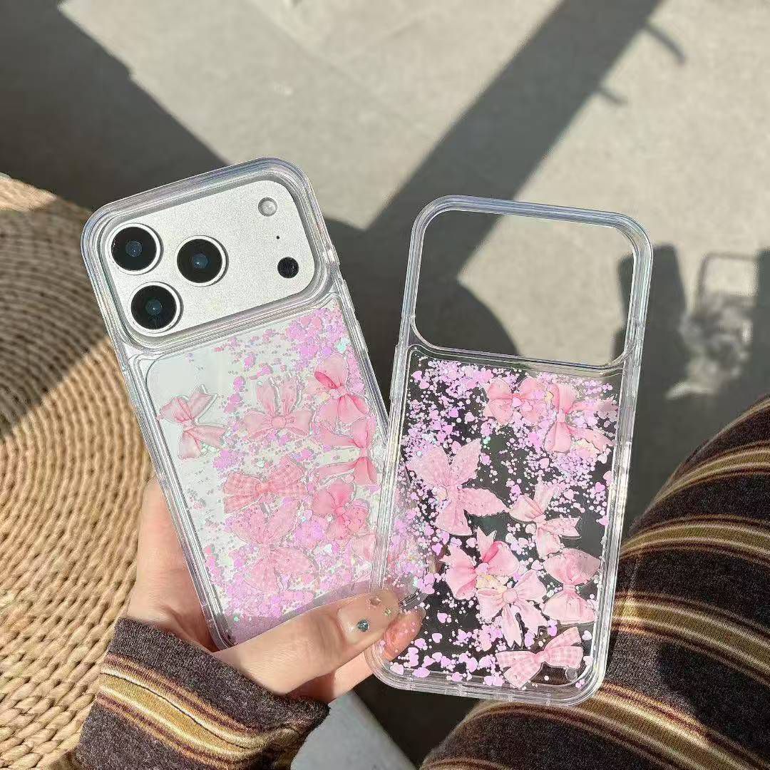 Pink Butterfly Glitter iPhone Case 🦋