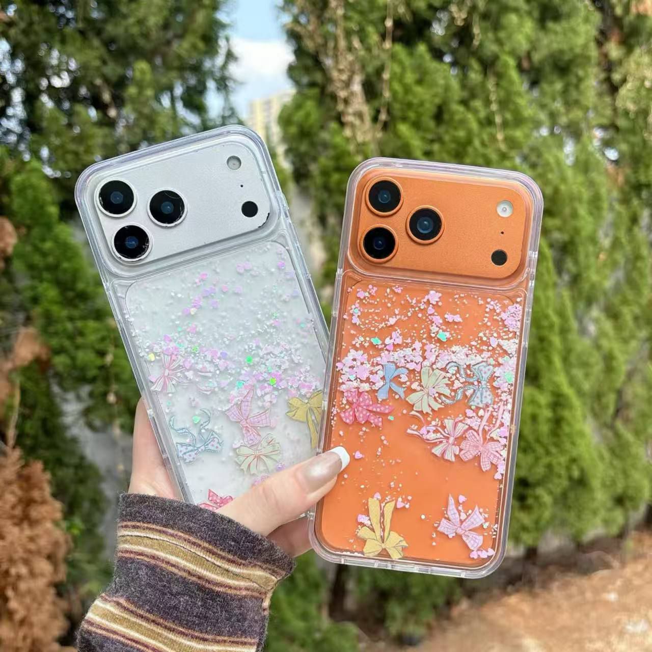 Butterfly Glitter Liquid Aesthetic iPhone Case 🦋✨