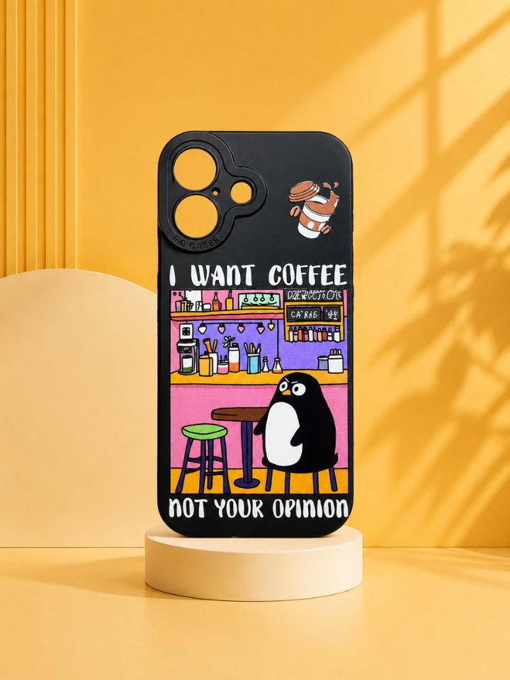 "I Want Coffee Not Your Opinion" Penguin iPhone Case