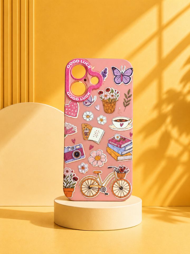 Cottagecore Sticker Collage iPhone Case – Pink Aesthetic