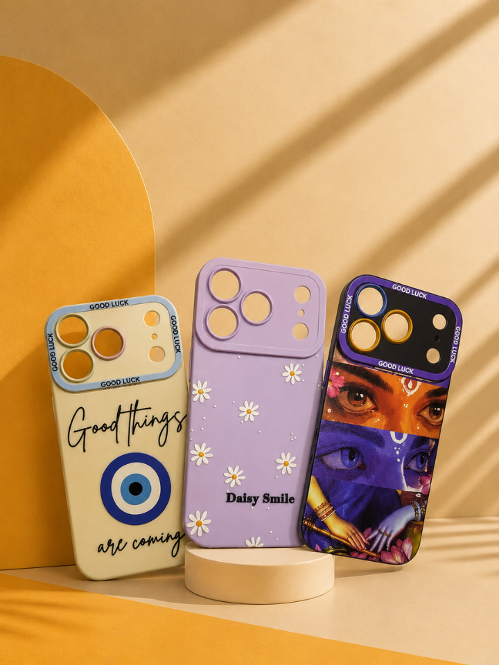 iPhone 17 Pro Case Combo of 3 - Good Things Evil Eye, Daisy Smile & Divine Eyes